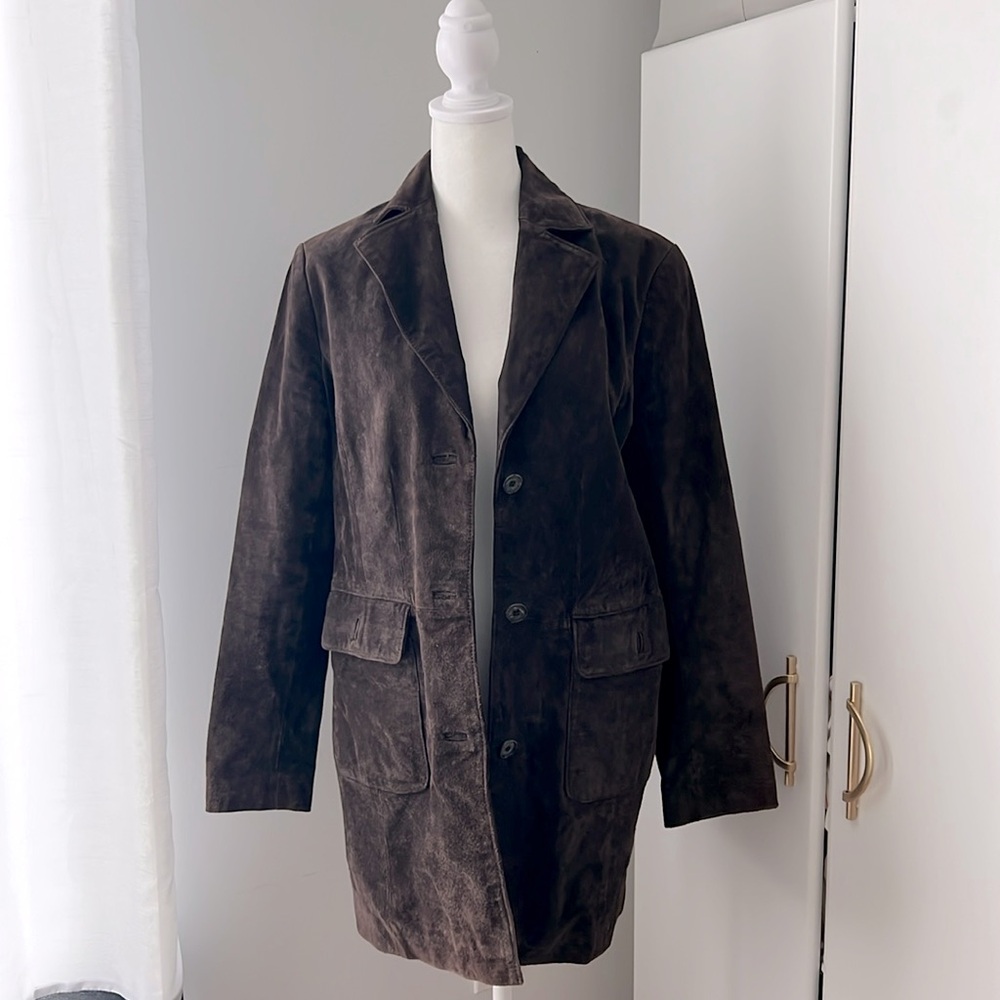 Suede Leather Coat